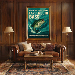 Catch the Thrill of the Largemouth Bass Poster PosterGoat