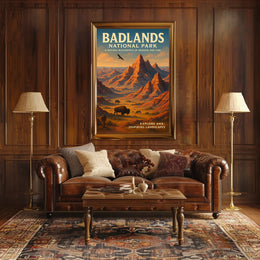 Badlands National Park Scenic Poster Wall Art Print