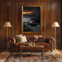 Coastal Drive At Sunset Poster
