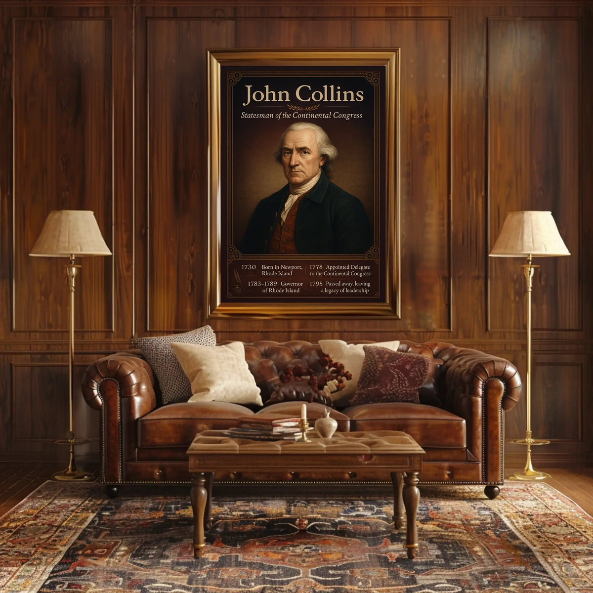 John Collins Statesman of the Continental Congress Poster