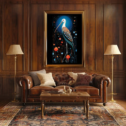 Artistic Bird with Vibrant Feathers Abstract or Artistic Poster