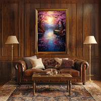 Tranquil Cherry Blossom Landscape Poster