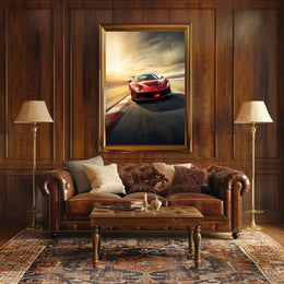 Speed and Elegance on Track Poster PosterGoat
