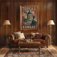 Topeka Kansas Vintage Tribute Retro 80s Decor Lovers Poster