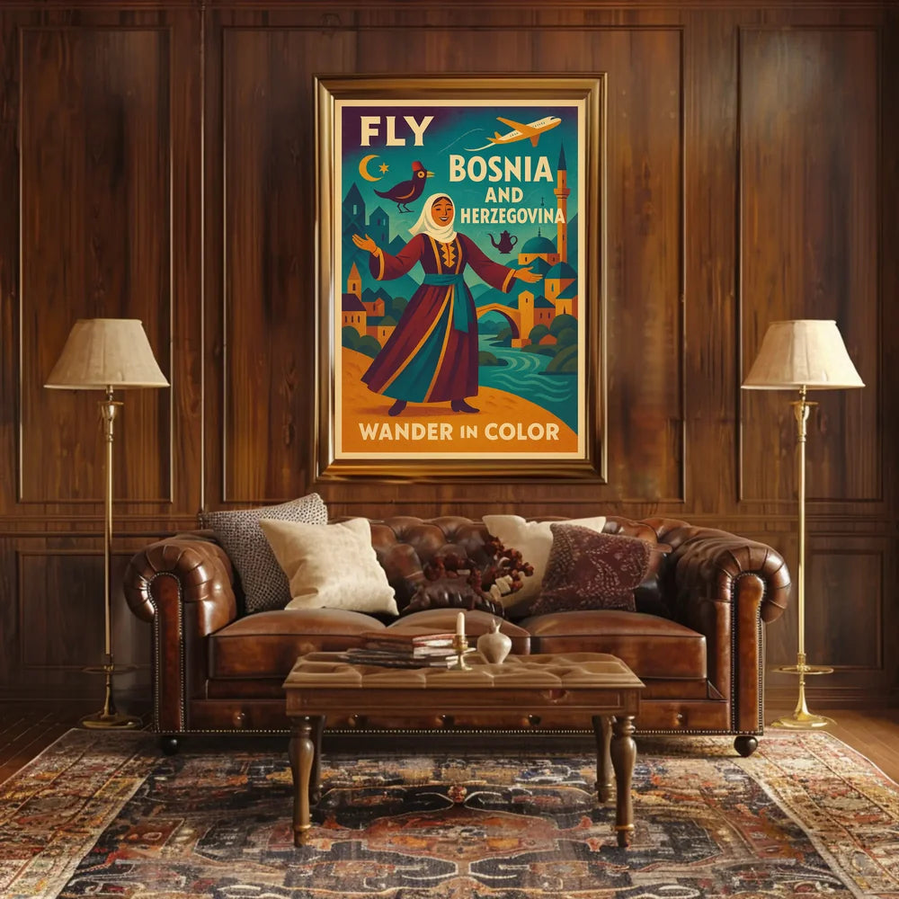 Bosnia Travel Adventure Poster PosterGoat