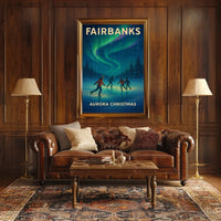 Fairbanks Aurora Christmas Poster