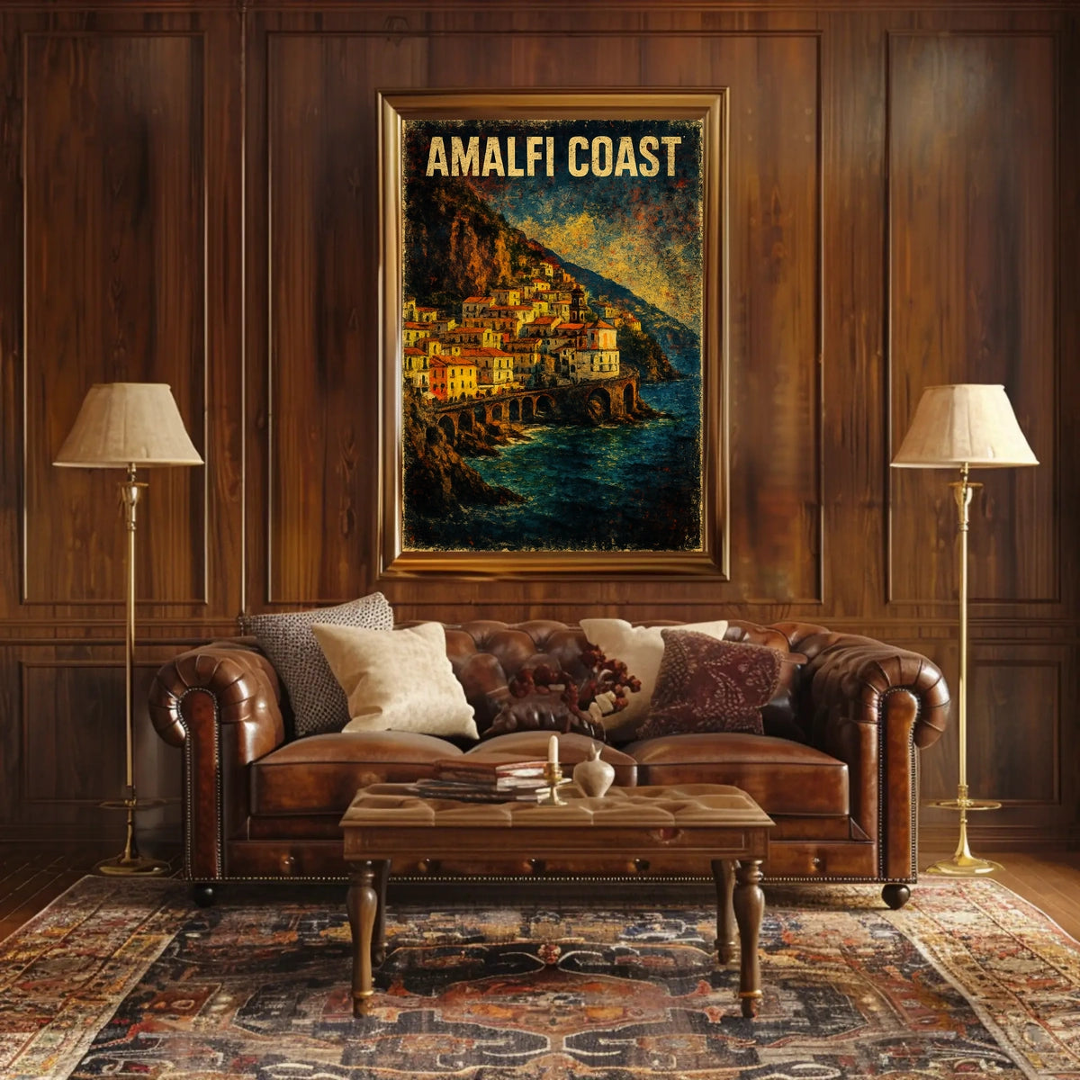 Amalfi Coast Poster Wall Art For Coastal Home Decor