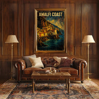 Amalfi Coast Poster Wall Art For Coastal Home Decor