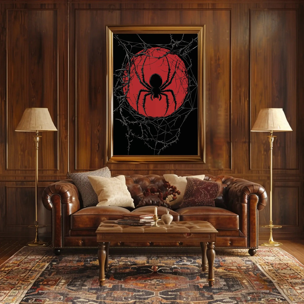 Spider Silhouette Graphic Ominous Dark Poster
