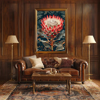 King Protea Botanical Art: Abstract or Artistic Poster