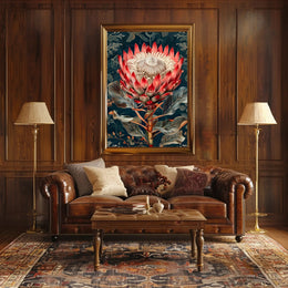 King Protea Botanical Art: Abstract or Artistic Poster
