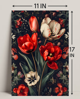 Botanical Elegance: Artistic Tulip Bouquet Poster