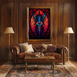 Stained Glass Demon Poster PosterGoat