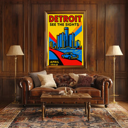 Discover Detroit See the Sights Poster PosterGoat