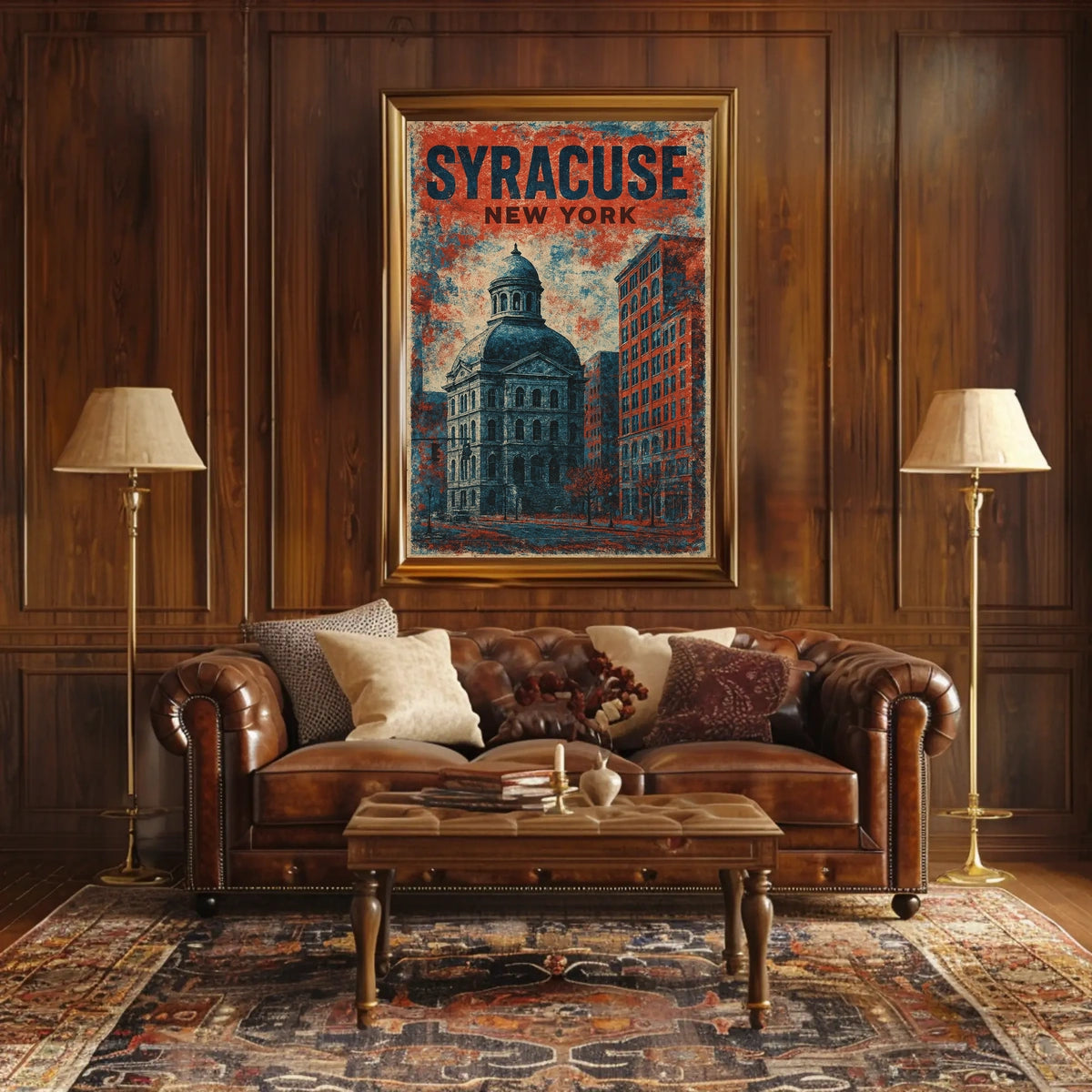 Syracuse Domed Landmark Travel Art Deco Collectors Poster