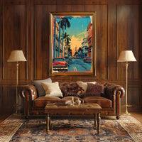 Havana Retro Street Scene Pop Art Poster