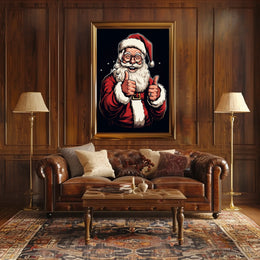 Santa Claus Thumbs-Up Christmas Pop Culture Poster