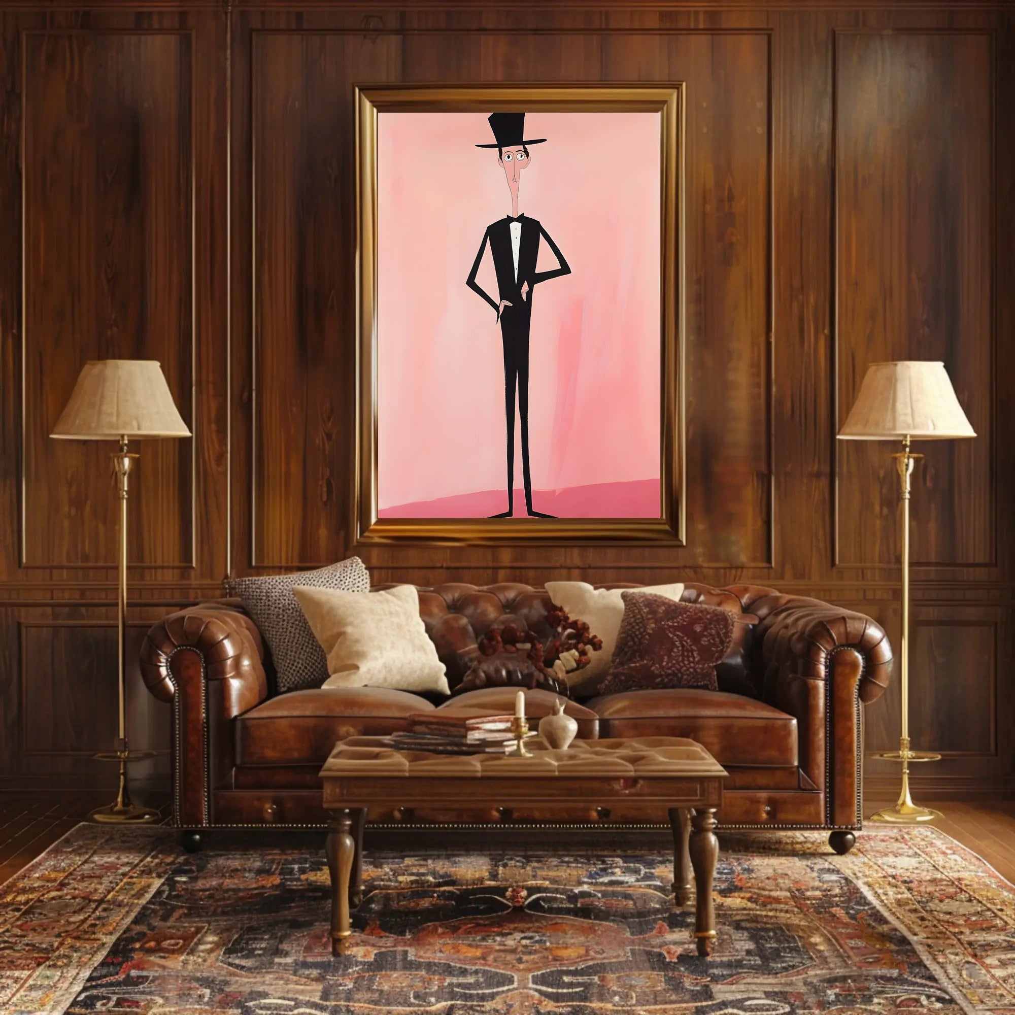 Tall Hat And Tails Poster Vintage Scenic Wall Art