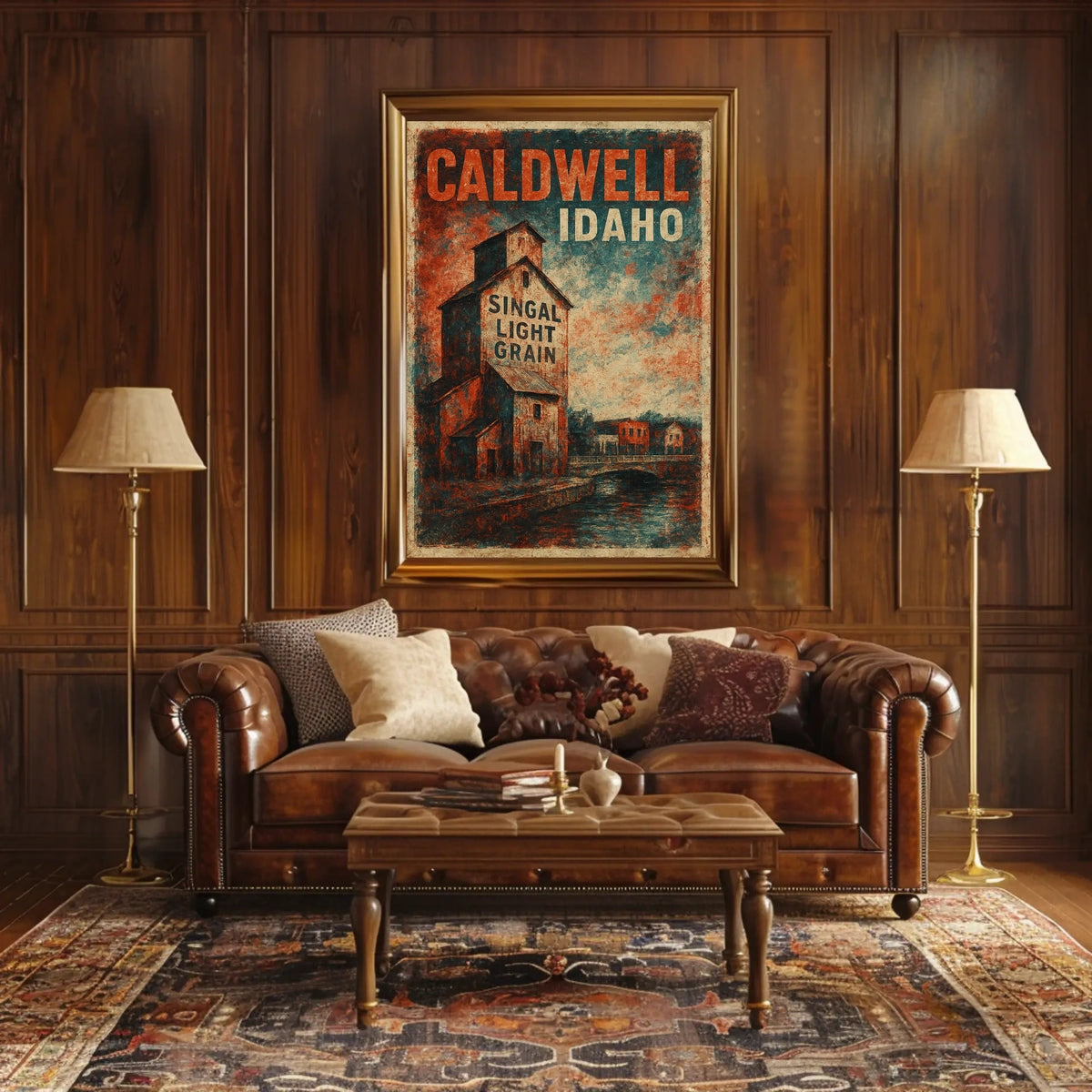 Caldwell, Idaho Singal Light Grain Poster