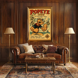 Popeye Vintage Poster Sailor Man Retro Wall Art