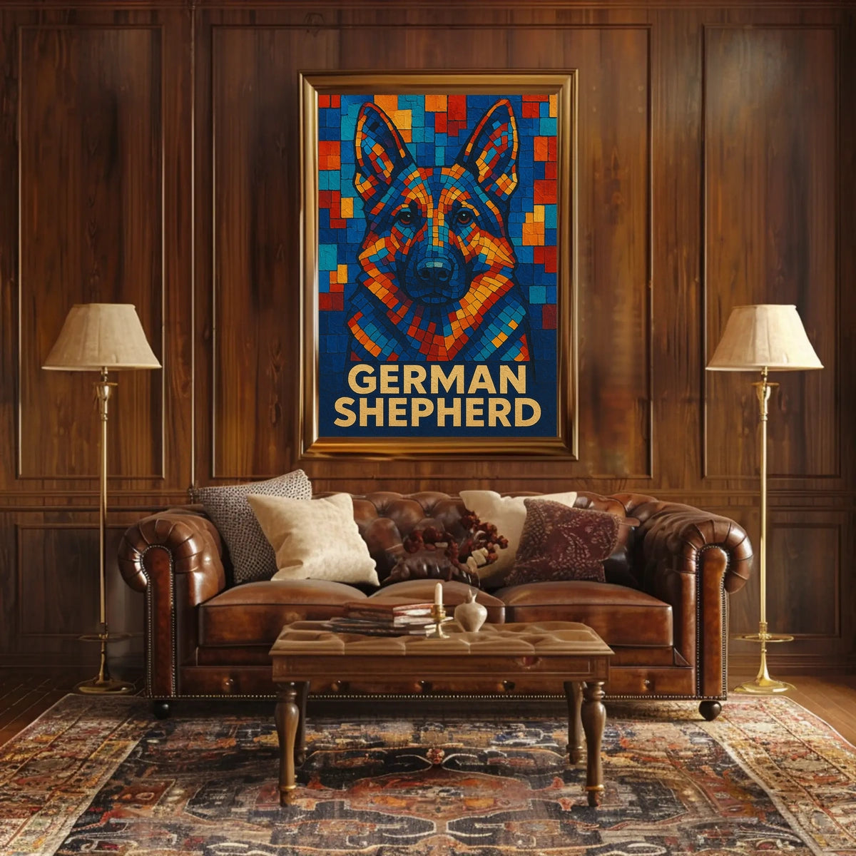 German Shepherd Mosaic Art Poster