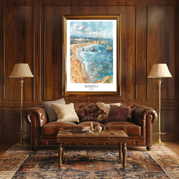 Biarritz Beach Serenity: Vintage Travel Poster PosterGoat