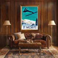 Ski Jumper Adventure in St. Moritz Sports Poster PosterGoat