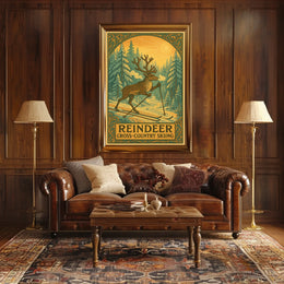 Reindeer Cross-Country Skiing Poster