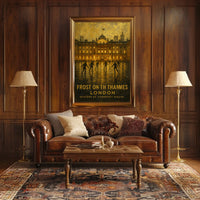 Frost On The Thames Skaters At Poster