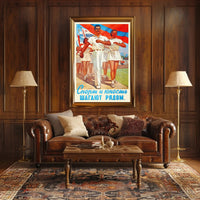 Vintage Soviet Sports Propaganda Poster