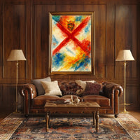Abstract Watercolor With Crown And Cross Poster