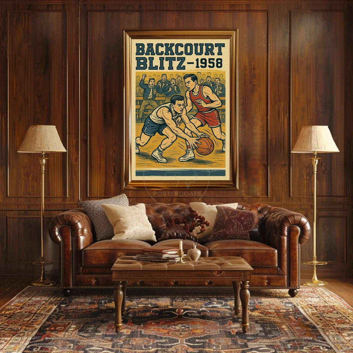 1950s Basketball Sports Poster