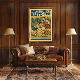 1950s Basketball Sports Poster