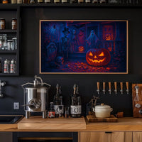 Haunted Halloween Night Gothic Digital Painting Dramatic Mood Wall Art Decor Lovers Poster