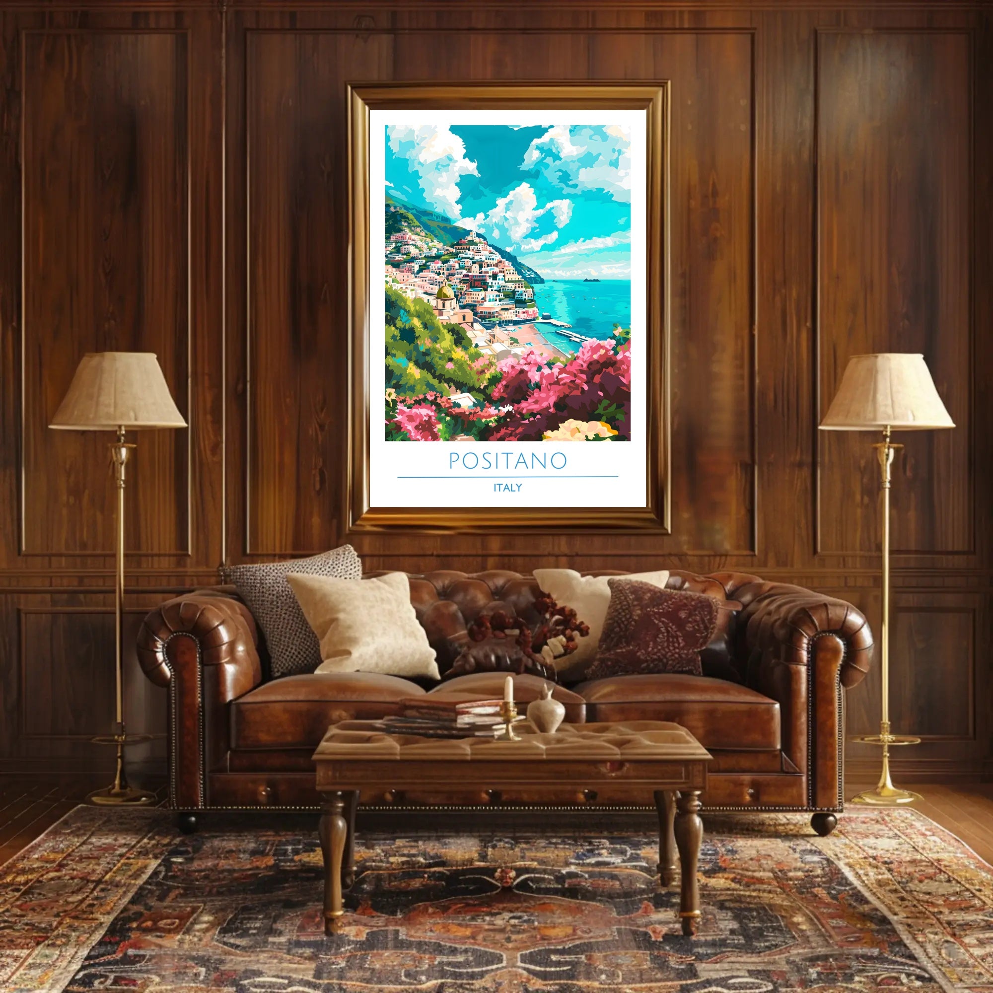 Scenic View of Positano Poster