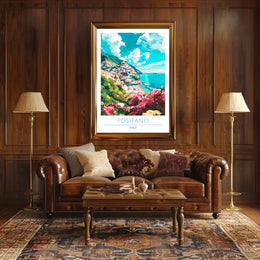Scenic View of Positano Poster