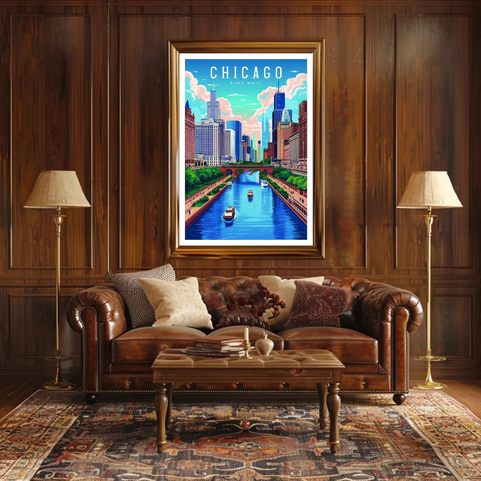 Chicago River Walk Poster