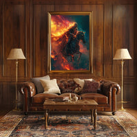 Fiery Knight Fantasy Adventure Poster PosterGoat