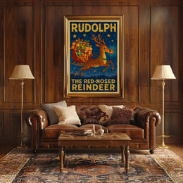 Rudolph Reindeer Poster