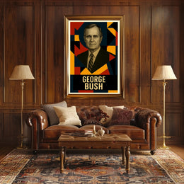 George H. W. Bush 41st President of the United States Abstract Pop Poster