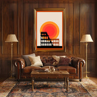 Modern Coliseum Silhouette Poster PosterGoat