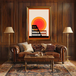Modern Coliseum Silhouette Poster PosterGoat