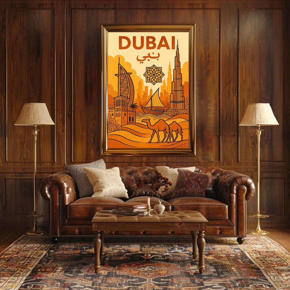 Discover Dubai Poster Vibrant Cityscape Wall Art Home
