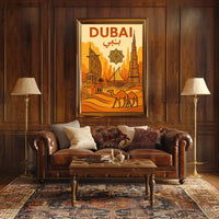 Discover Dubai Poster Vibrant Cityscape Wall Art Home