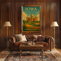 Discover Your Roots: Iowa Heritage Travel Poster