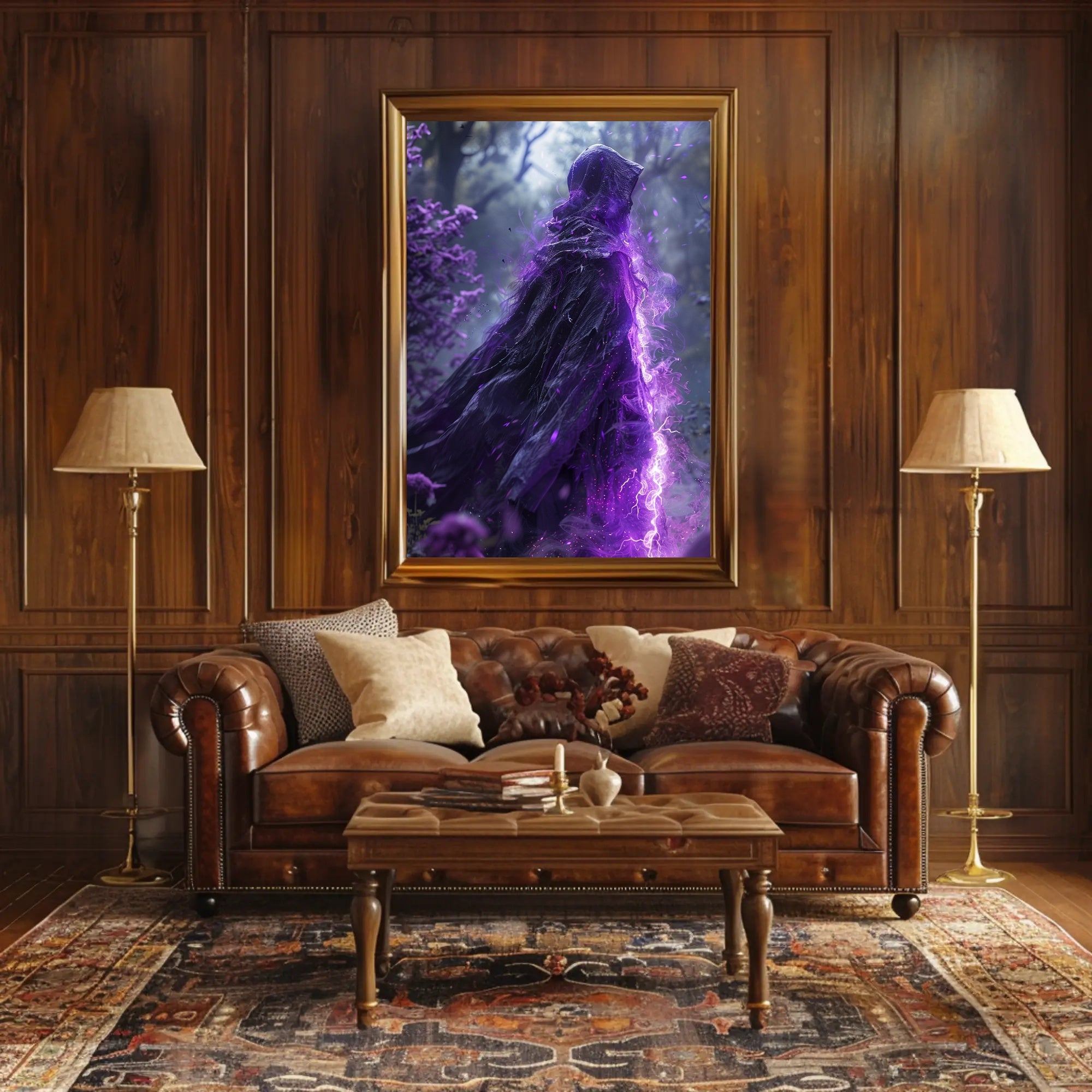Enigmatic Figure in the Forest Art Print Poster for Home Decor PosterGoat