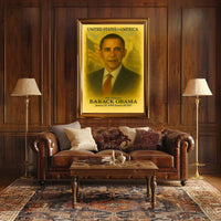 Barack Obama 44th President of the United States Vintage Watercolor Poster