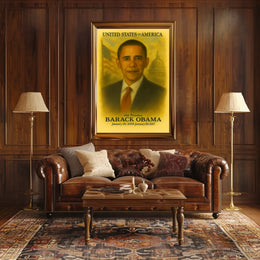 Barack Obama 44th President of the United States Vintage Watercolor Poster