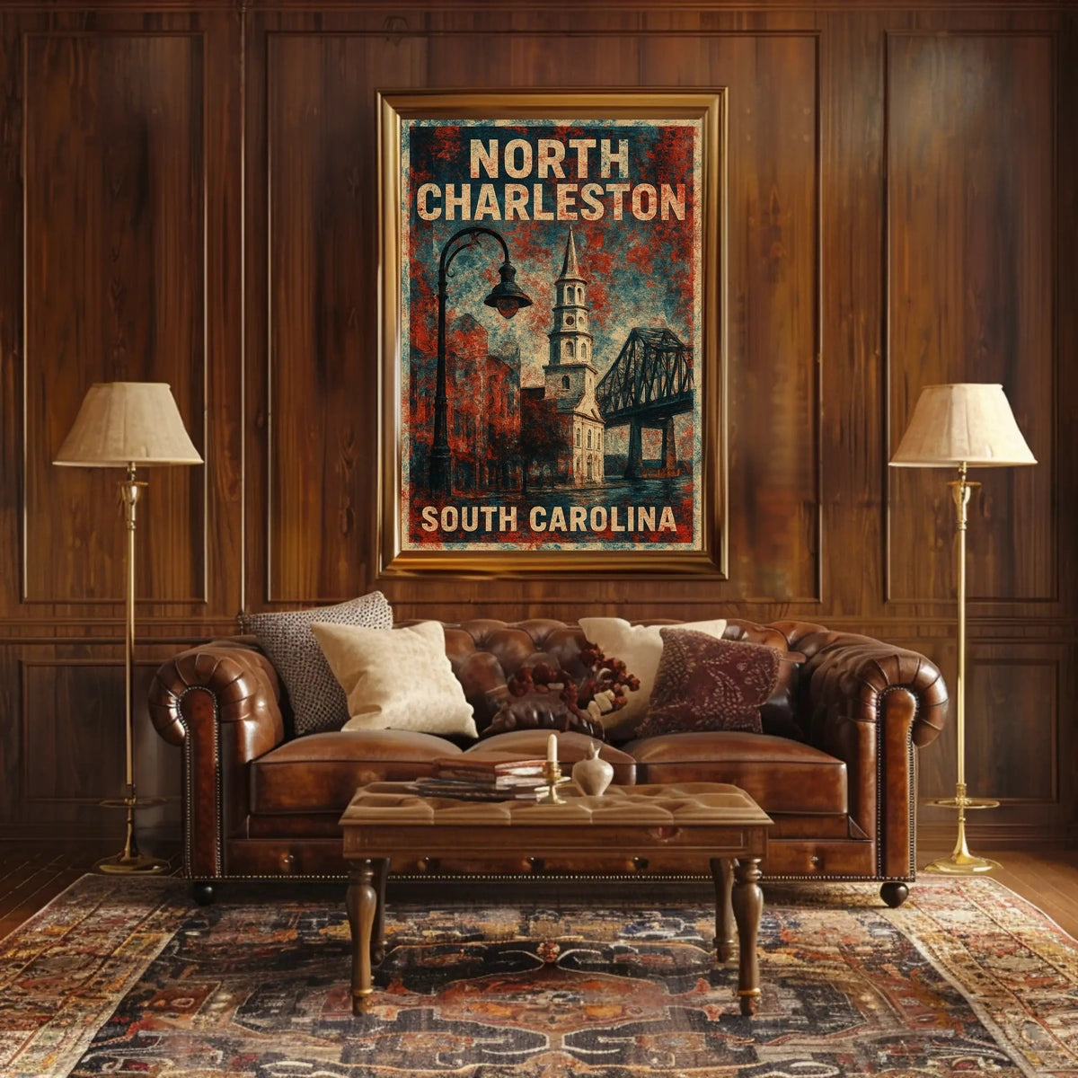 North Charleston Architectural Heritage Vintage Poster