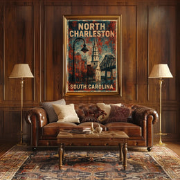 North Charleston Architectural Heritage Vintage Poster